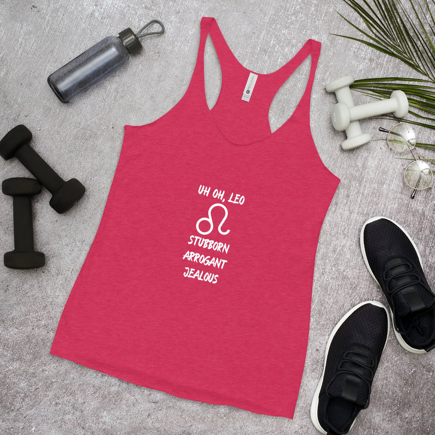 “Uh Oh, Leo” Women's Racerback Tank