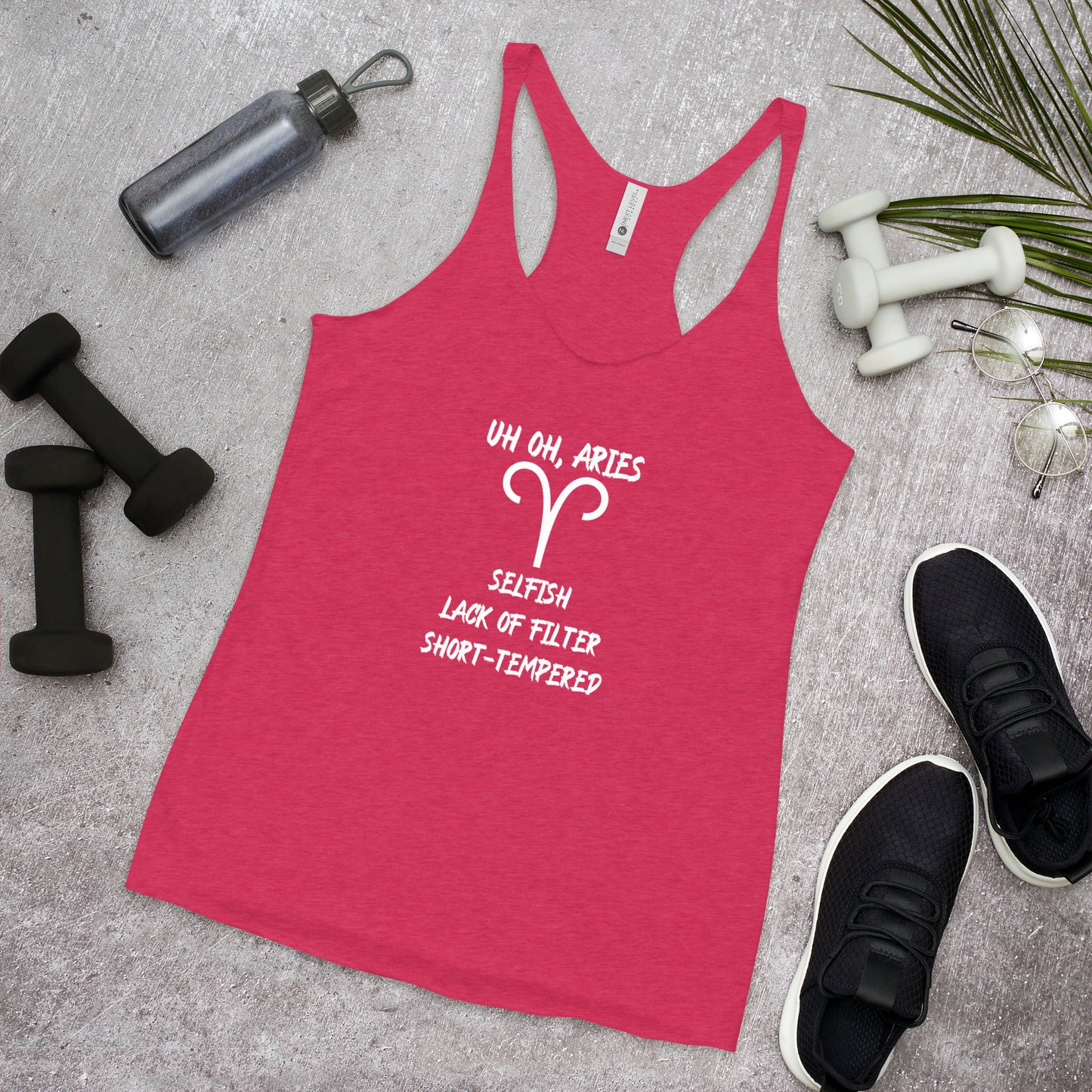 “Uh Oh, Aries” Women's Racerback Tank