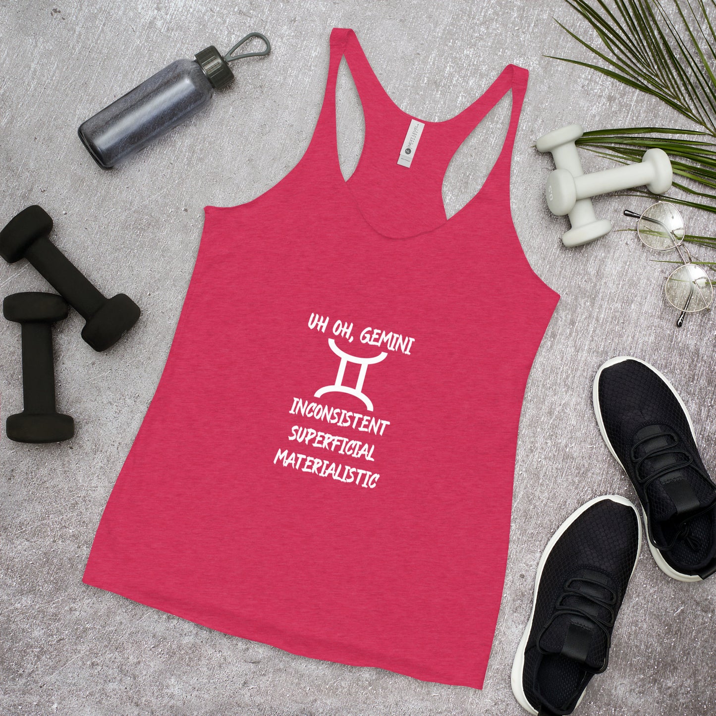 “Uh Oh, Gemini” Women's Racerback Tank