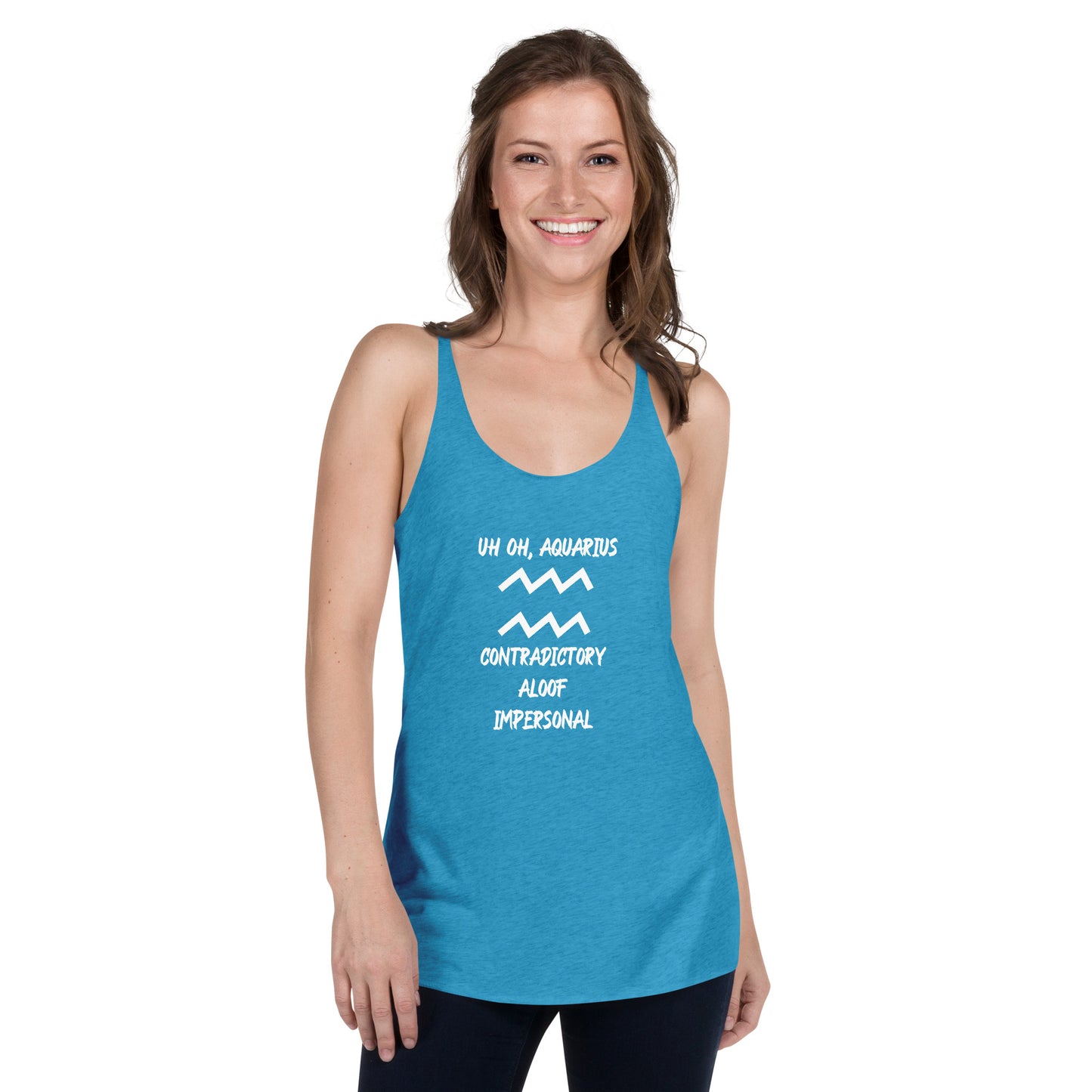 “Uh Oh, Aquarius” Women's Racerback Tank