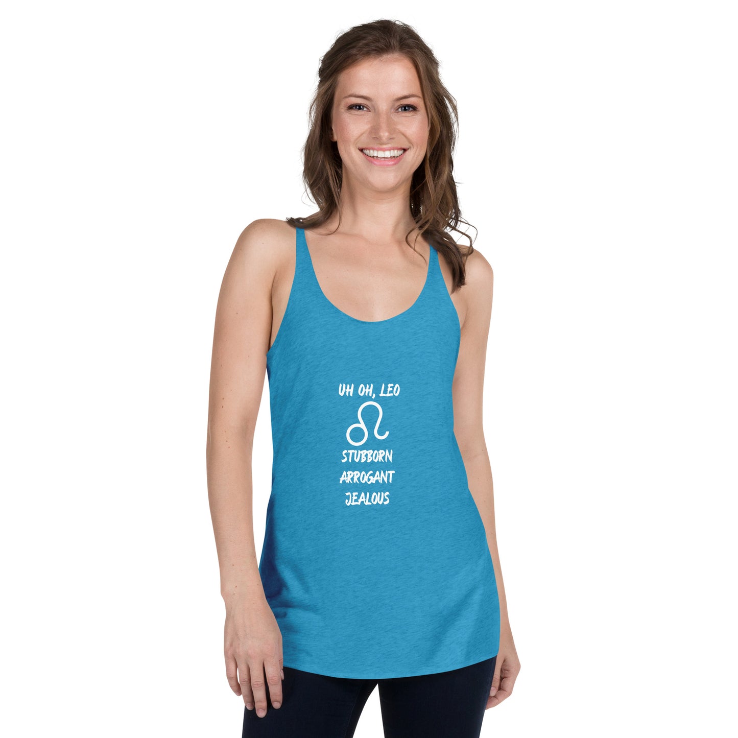 “Uh Oh, Leo” Women's Racerback Tank