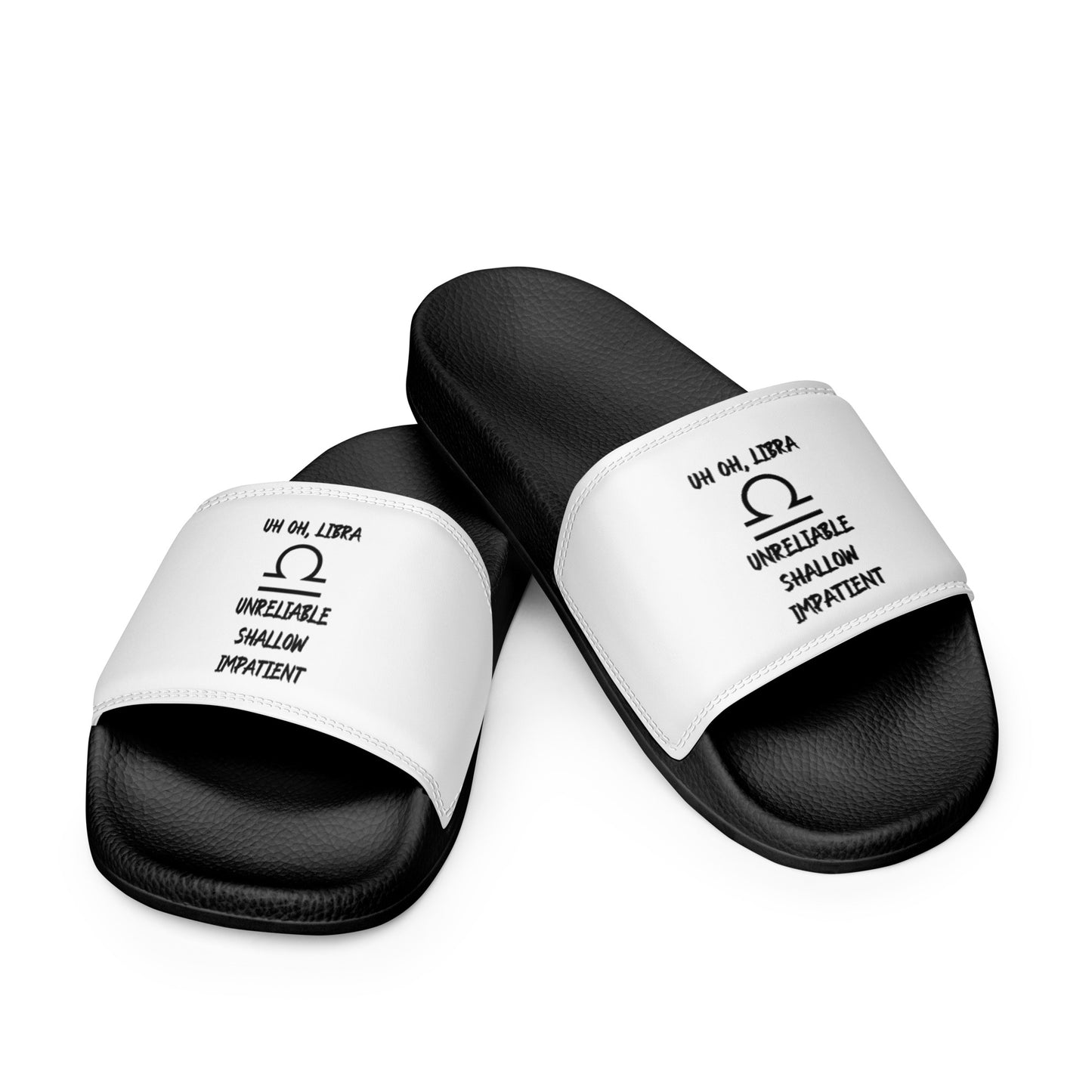“Uh Oh, Libra” Women's Slides