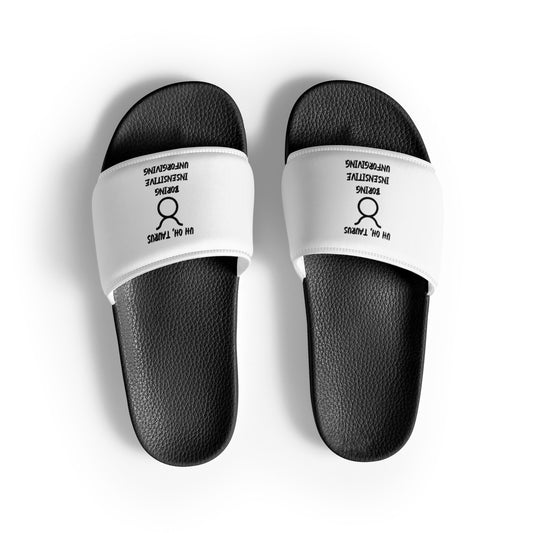 “Uh Oh, Taurus” Women's Slides