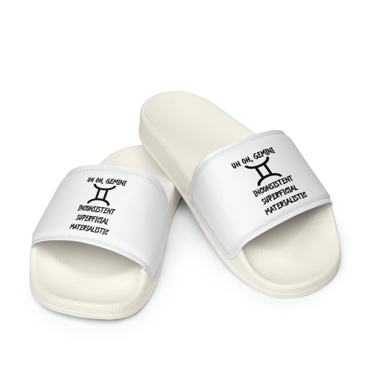 “Uh Oh, Gemini” Women's Slides
