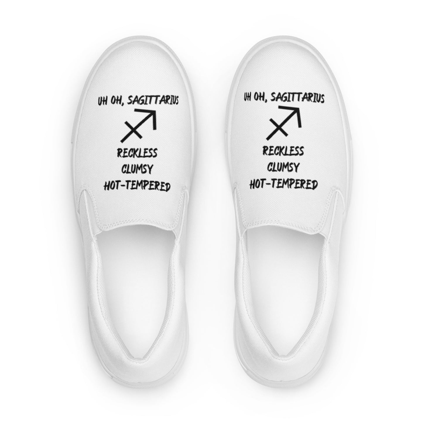 “Uh Oh, Sagittarius” Women’s Slip-On Canvas Shoes