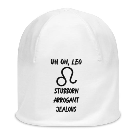 “Uh Oh, Leo” Big Print Beanie
