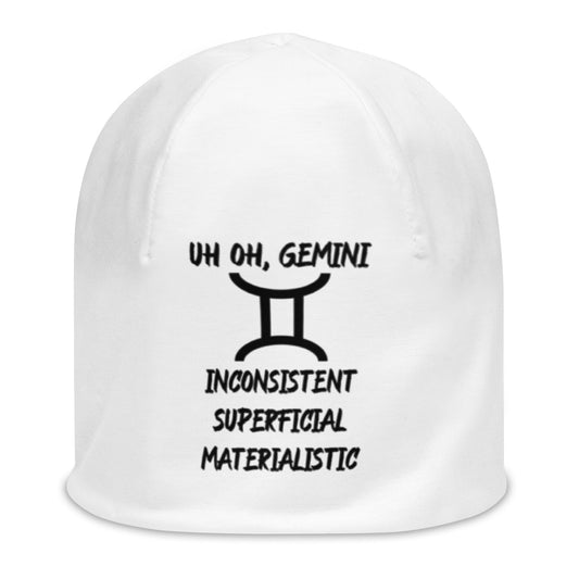 “Uh Oh, Gemini” Big Print Beanie
