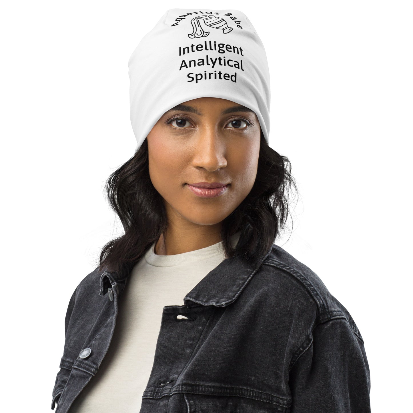 “Aquarius Babe” Big Print Beanie