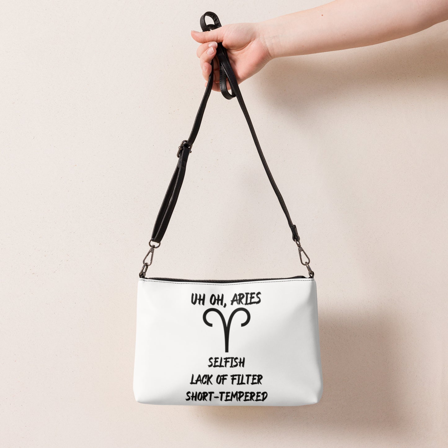 “Uh Oh, Aries” Crossbody Bag