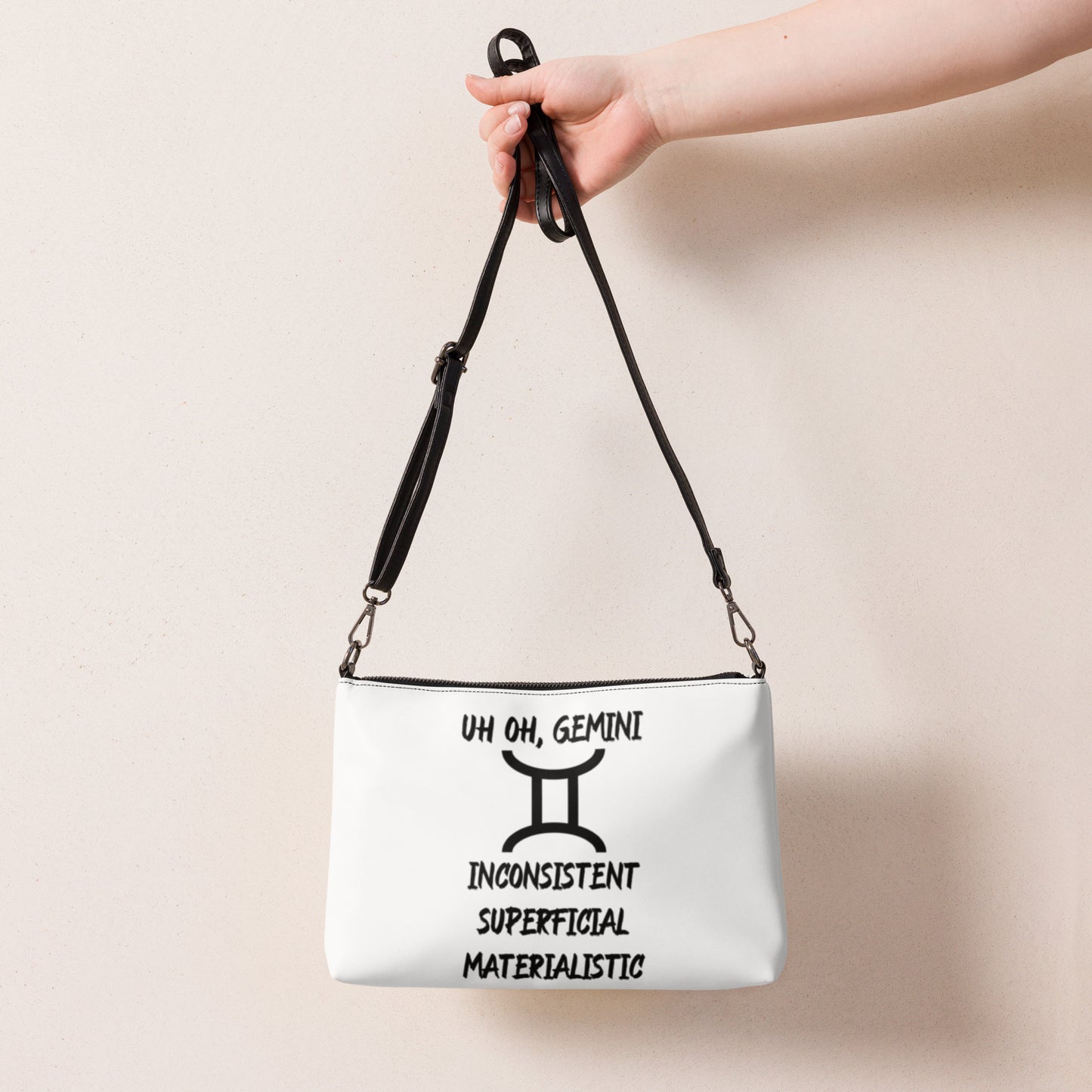 “Uh Oh, Gemini” Crossbody Bag
