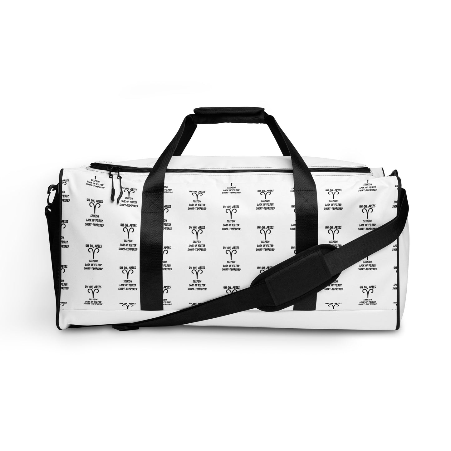 “Uh Oh, Aries” Duffle Bag