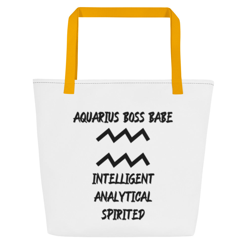 “Aquarius Boss Babe” Large Tote Bag