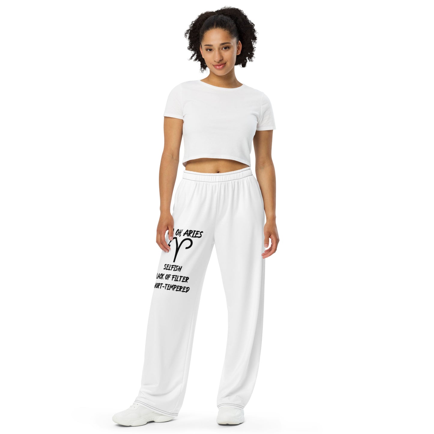 “Uh Oh, Aries” Unisex Wide-Leg Pants