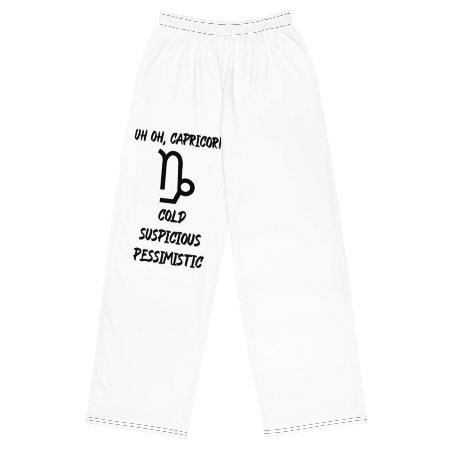 “Uh Oh, Capricorn” Unisex Wide-Leg Pants