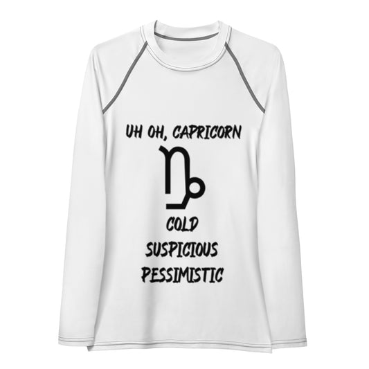“Uh Oh, Capricorn” Women's Rash Guard