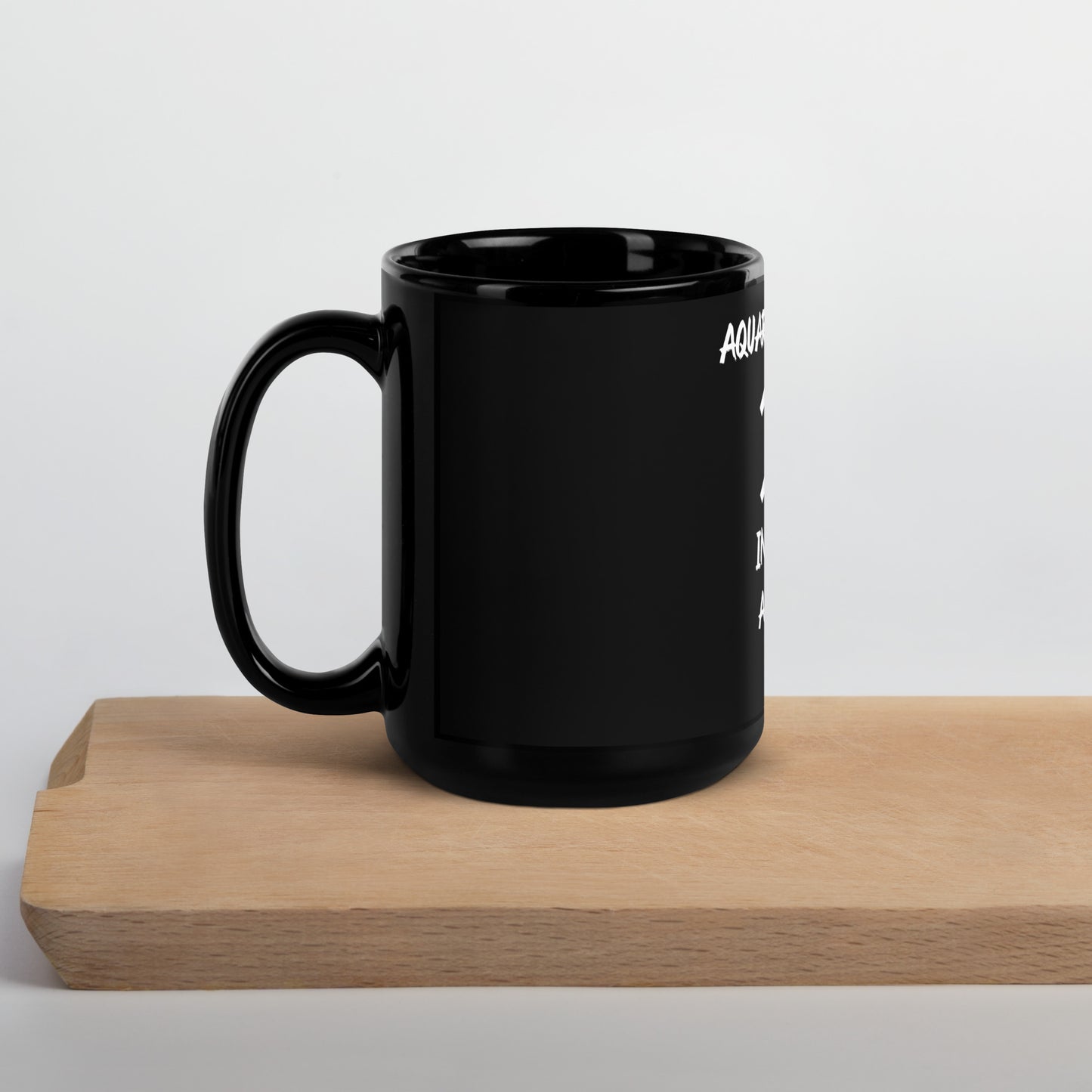 “Aquarius Boss Babe” Black Glossy Mug