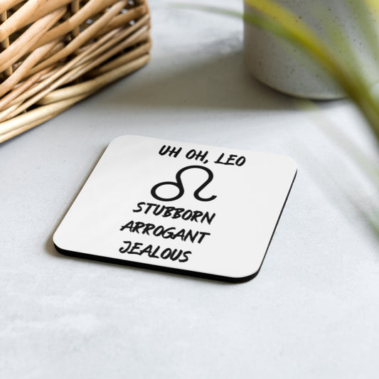 “Uh Oh, Leo” Cork-Back Coaster