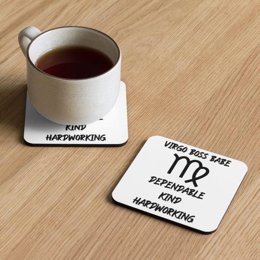 “Virgo Boss Babe” Cork-Back Coaster