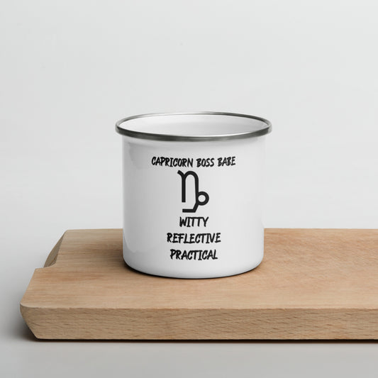 “Capricorn Boss Babe” Enamel Mug