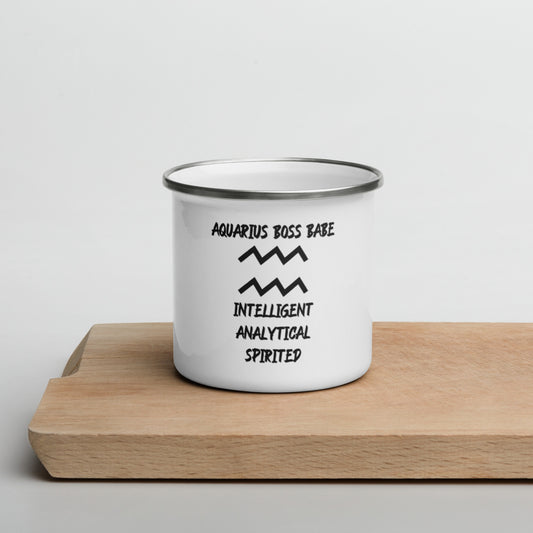 “Aquarius Boss Babe” Enamel Mug