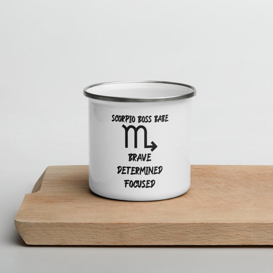 “Scorpio Boss Babe” Enamel Mug