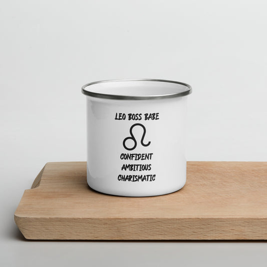 “Leo Boss Babe” Enamel Mug