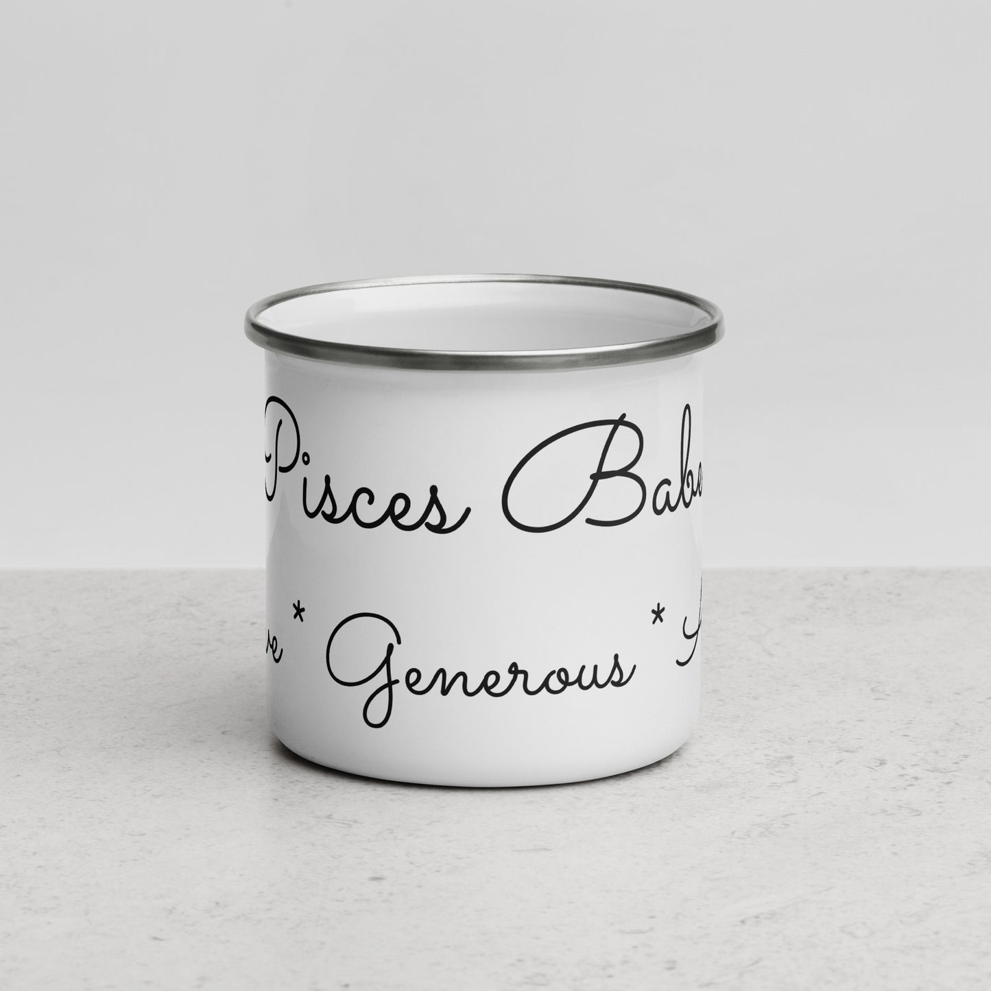 “Pisces Babe” Enamel Mug