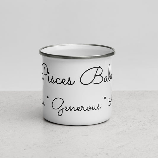 “Pisces Babe” Enamel Mug