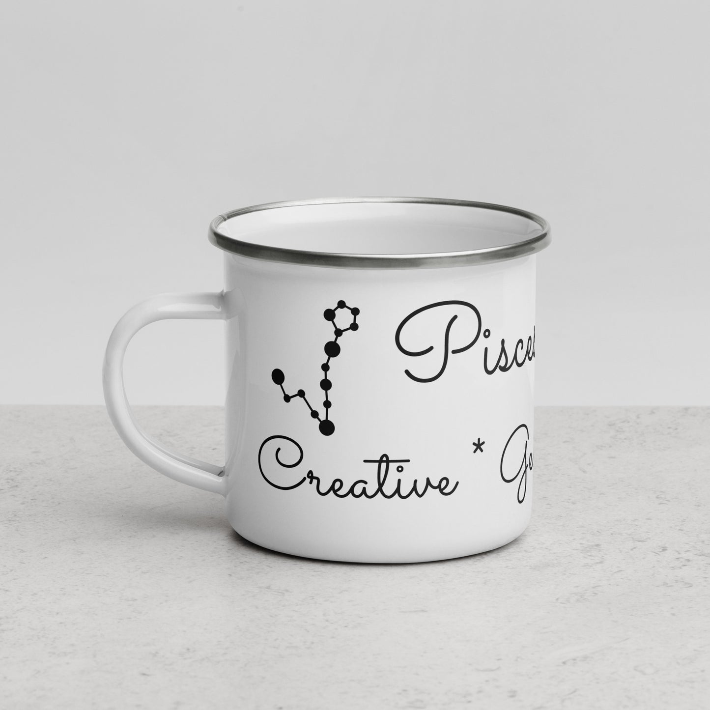 “Pisces Babe” Enamel Mug