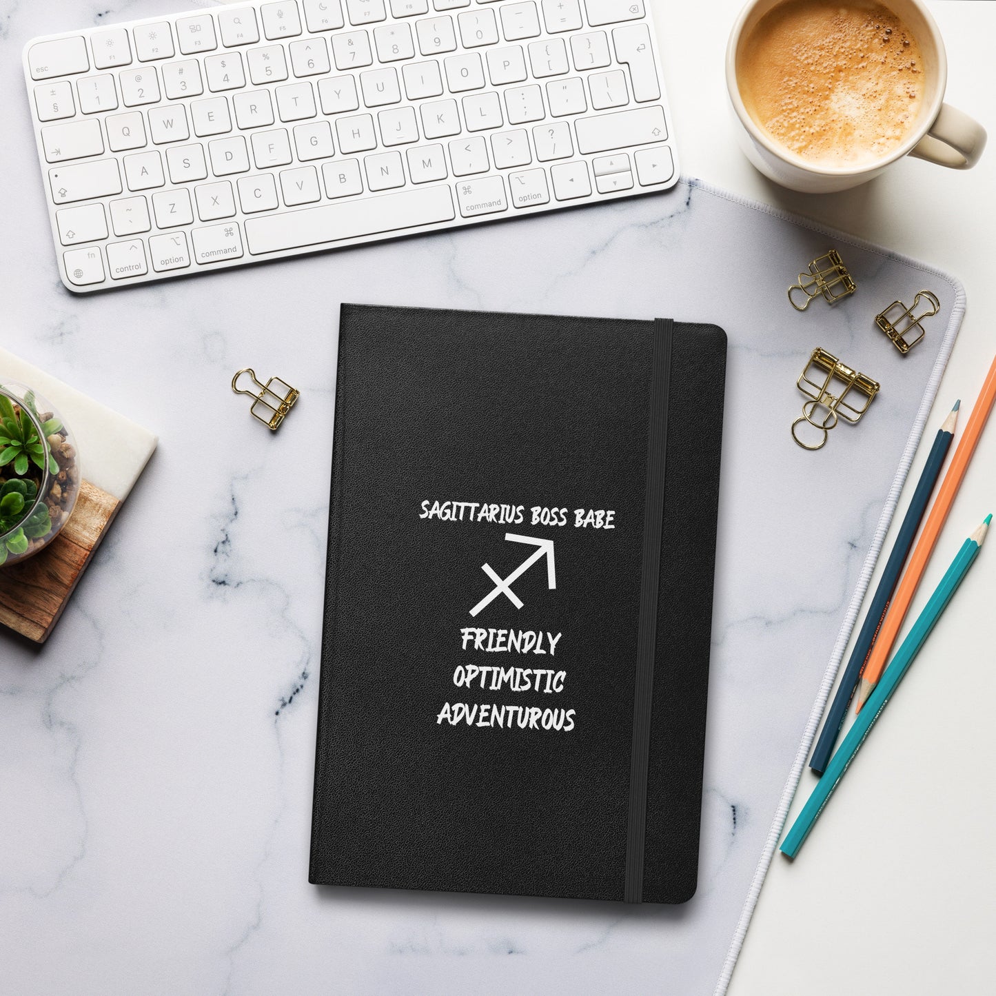 “Sagittarius Boss Babe” Hardcover Bound Notebook