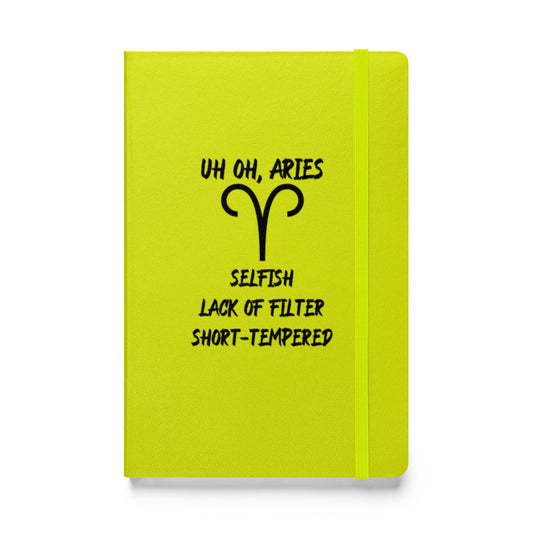 “Uh Oh, Aries” Hardcover Bound Notebook