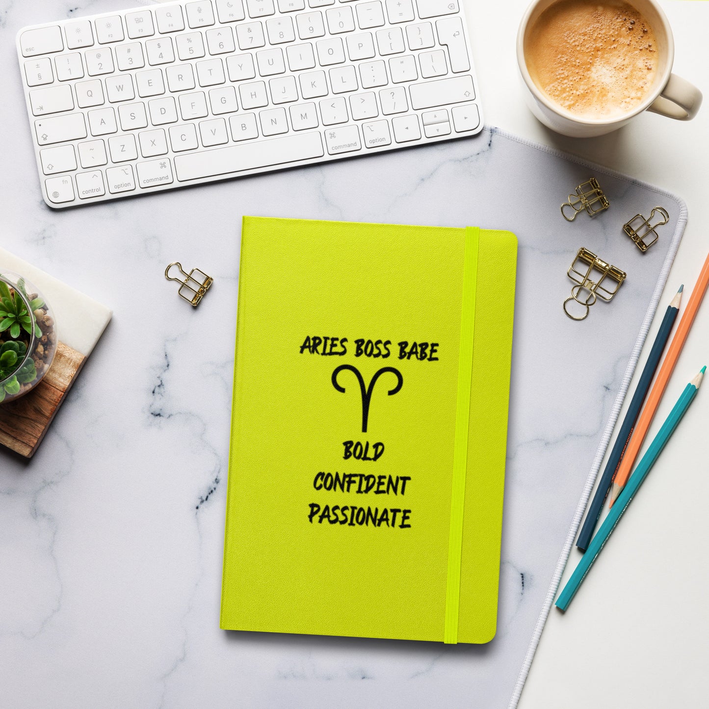 “Aries Boss Babe” Hardcover Bound Notebook