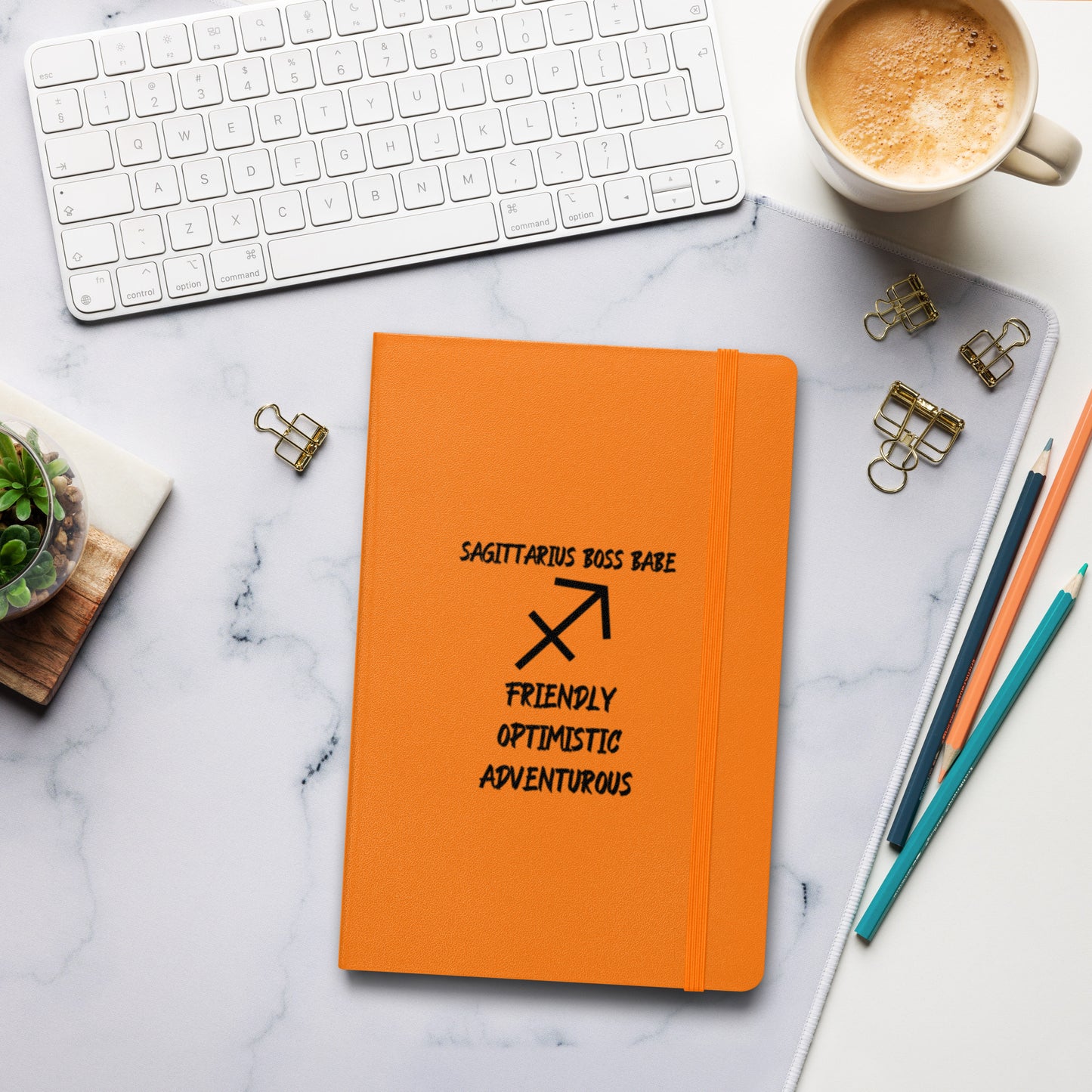 “Sagittarius Boss Babe” Hardcover Bound Notebook