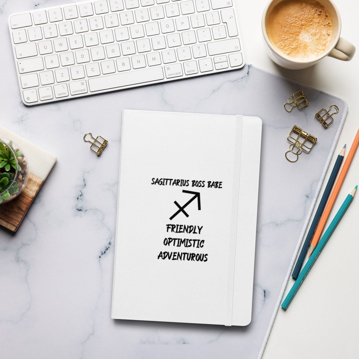 “Sagittarius Boss Babe” Hardcover Bound Notebook