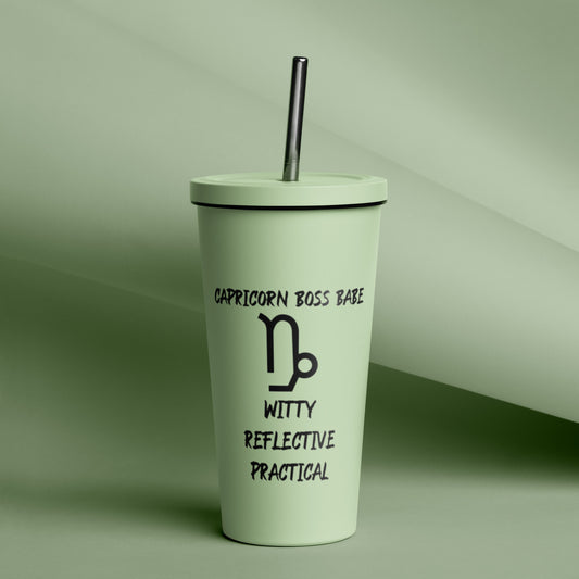 “Capricorn Boss Babe” Insulated Tumbler With A Straw