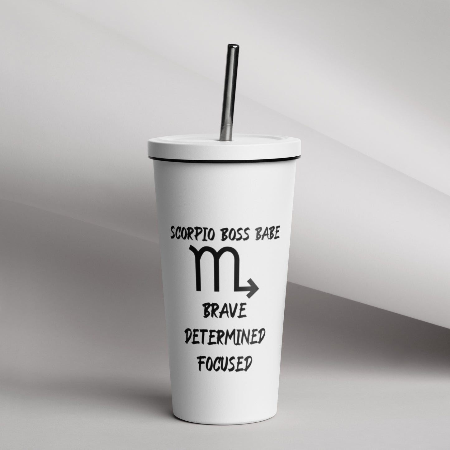 “Scorpio Boss Babe” Insulated Tumbler With A Straw