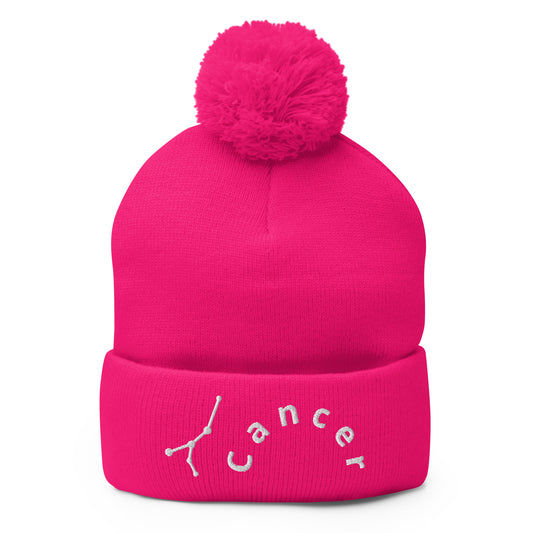 “Cancer” Pom-Pom Beanie