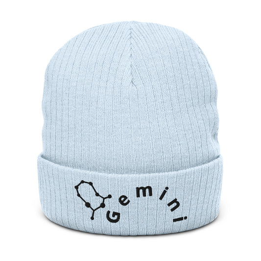 “Gemini” Ribbed Knit Beanie