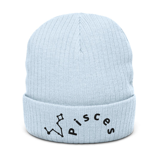 “Pisces” Ribbed Knit Beanie
