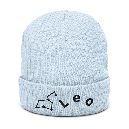 “Leo” Ribbed Knit Beanie