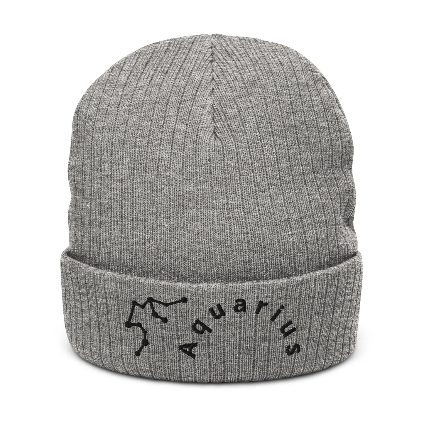 “Aquarius” Ribbed Knit Beanie