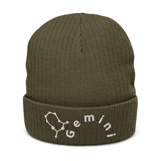 “Gemini” Ribbed Knit Beanie