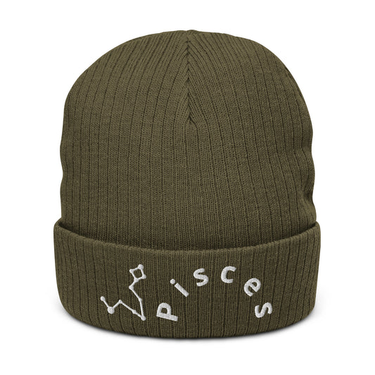 “Pisces” Ribbed Knit Beanie