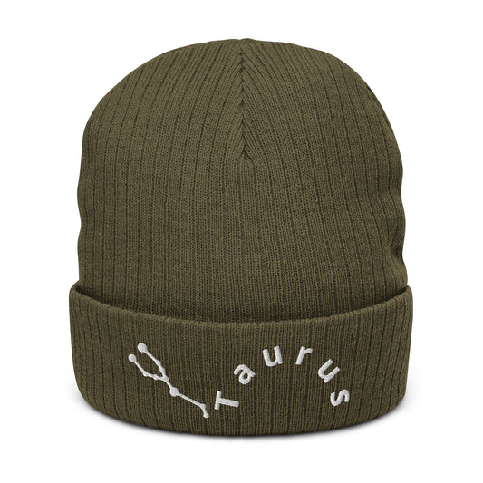 “Taurus” Ribbed Knit Beanie