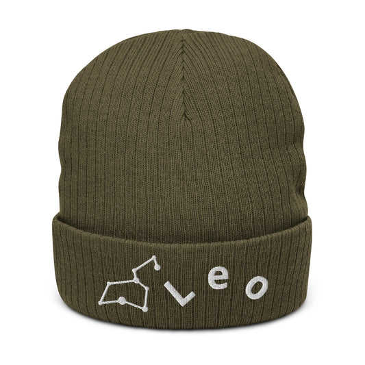 “Leo” Ribbed Knit Beanie