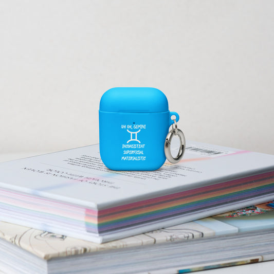 “Uh Oh, Gemini” Rubber Case For AirPods®