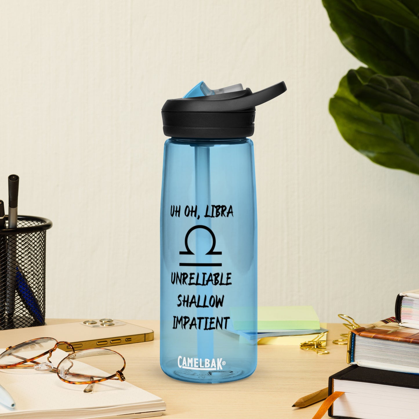 “Uh Oh, Libra” Sports Water Bottle