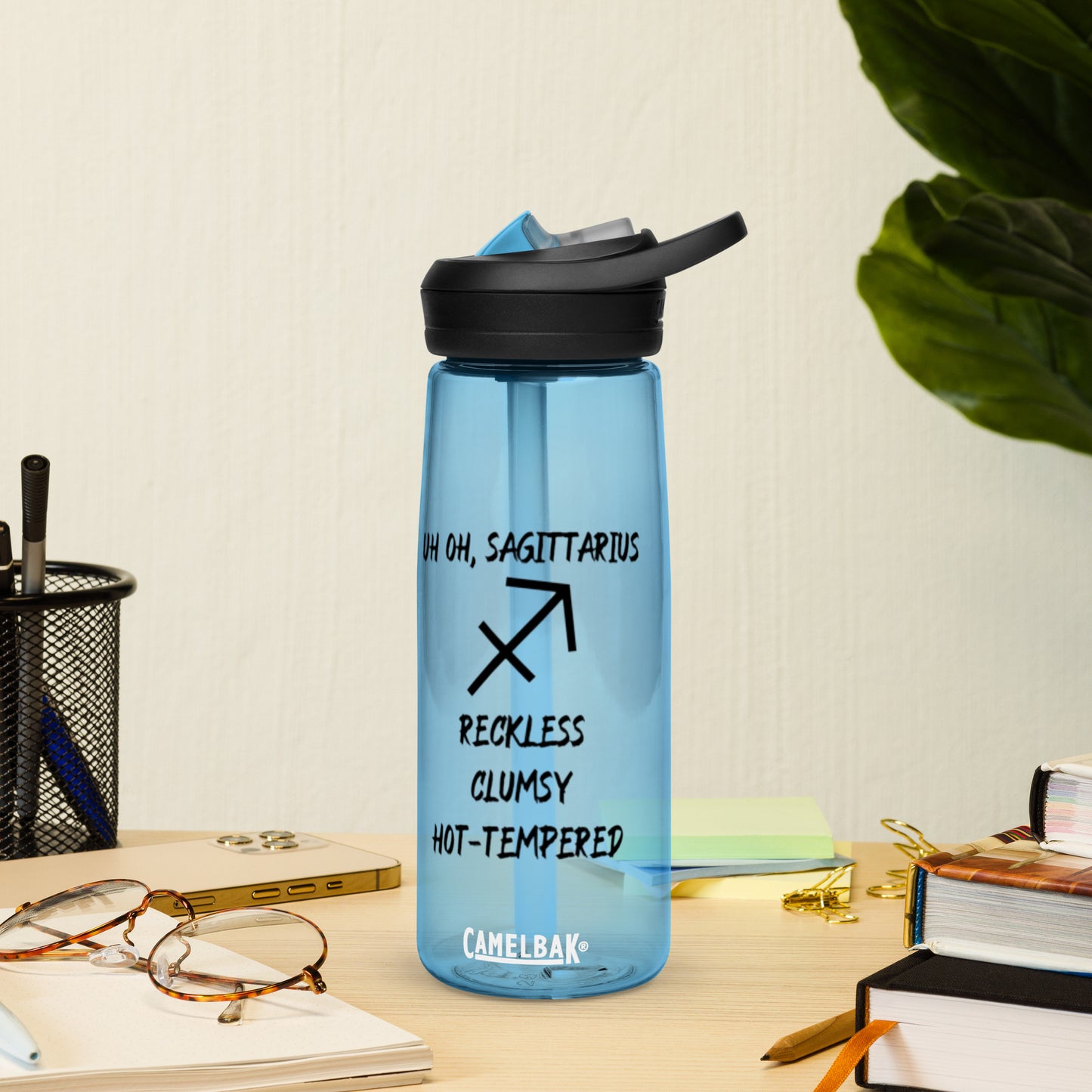 “Uh Oh, Sagittarius” Sports Water Bottle