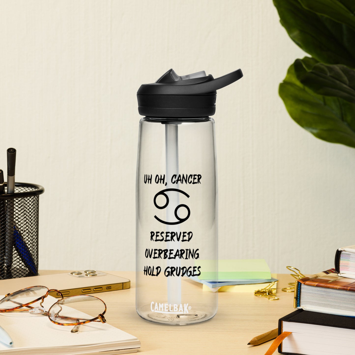 “Uh Oh, Cancer” Sports Water Bottle