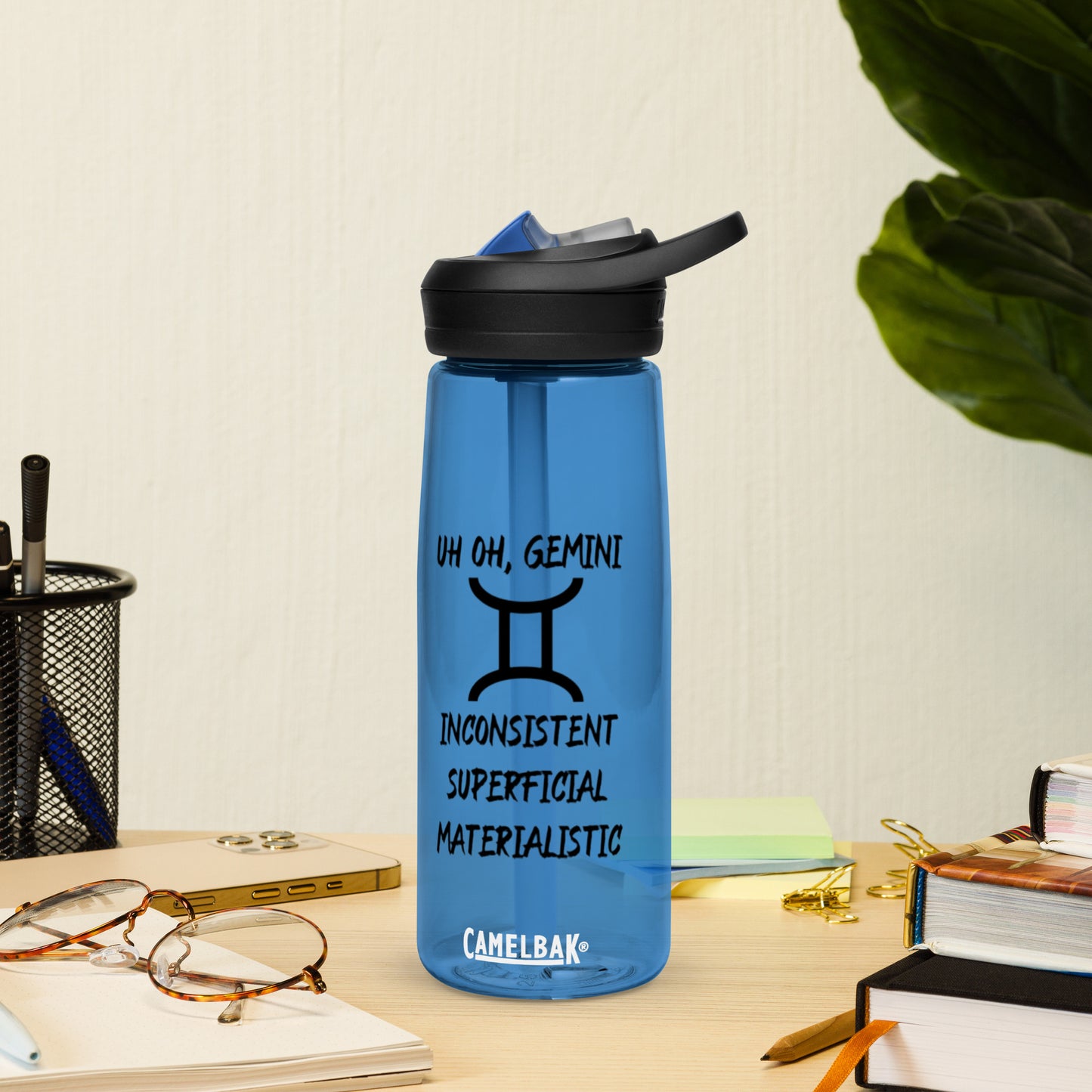 “Uh Oh, Gemini” Sports Water Bottle
